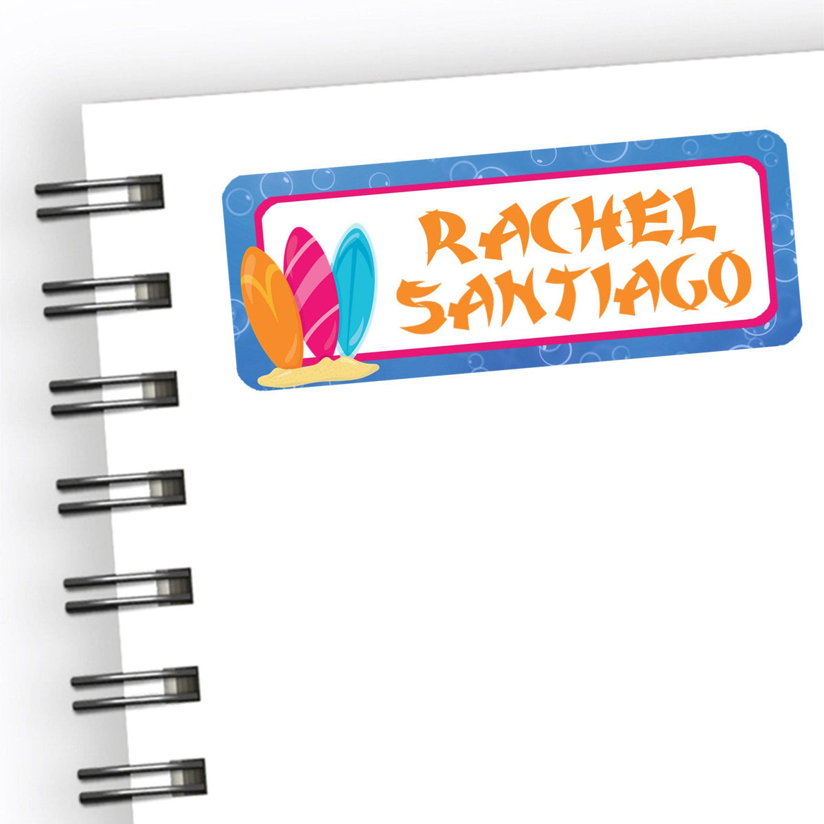 Surfboard School Name Labels Personalized – Beach Kids Supply Labels ...