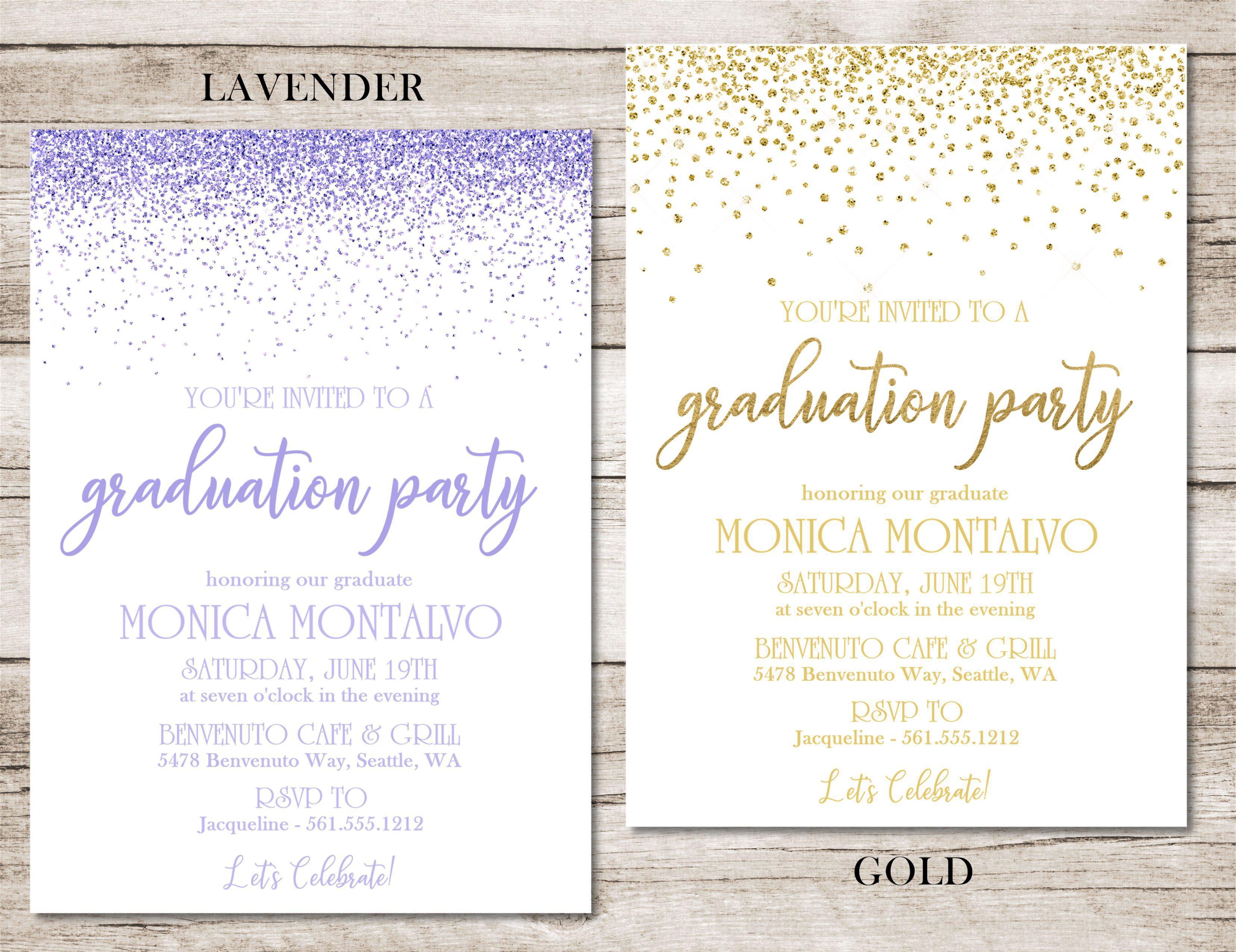 Confetti Graduation Party Invitations