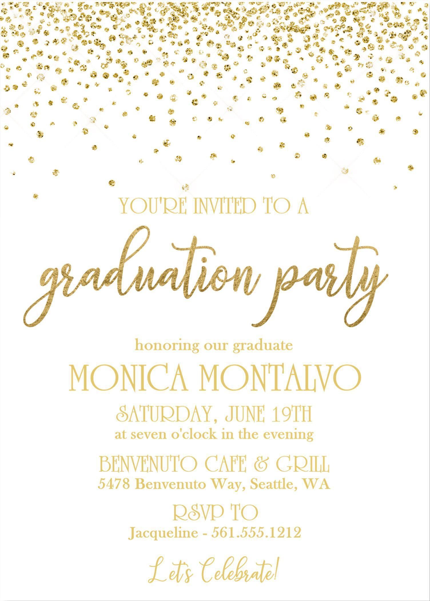 Confetti Graduation Party Invitations