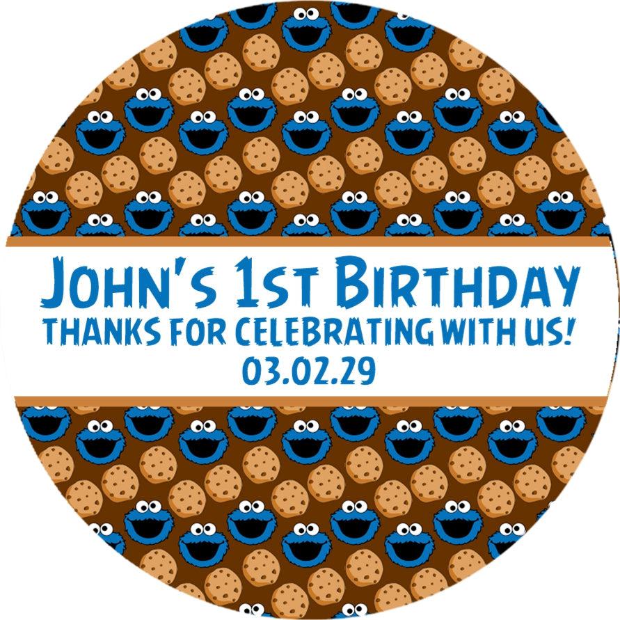 Cookie Monster Birthday Party Stickers Or Favor Tags