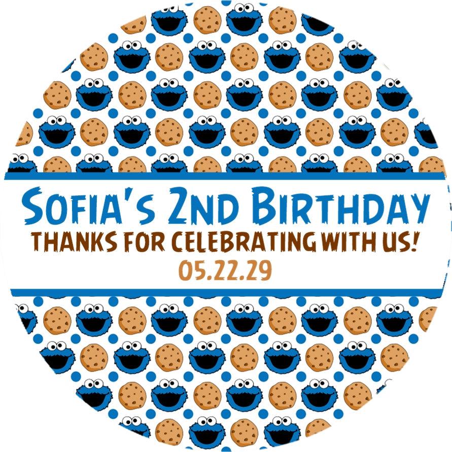 Cookie Monster Birthday Party Stickers Or Favor Tags