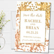 Copper gold wedding save the date