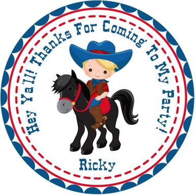 Cowboy Birthday Party Stickers