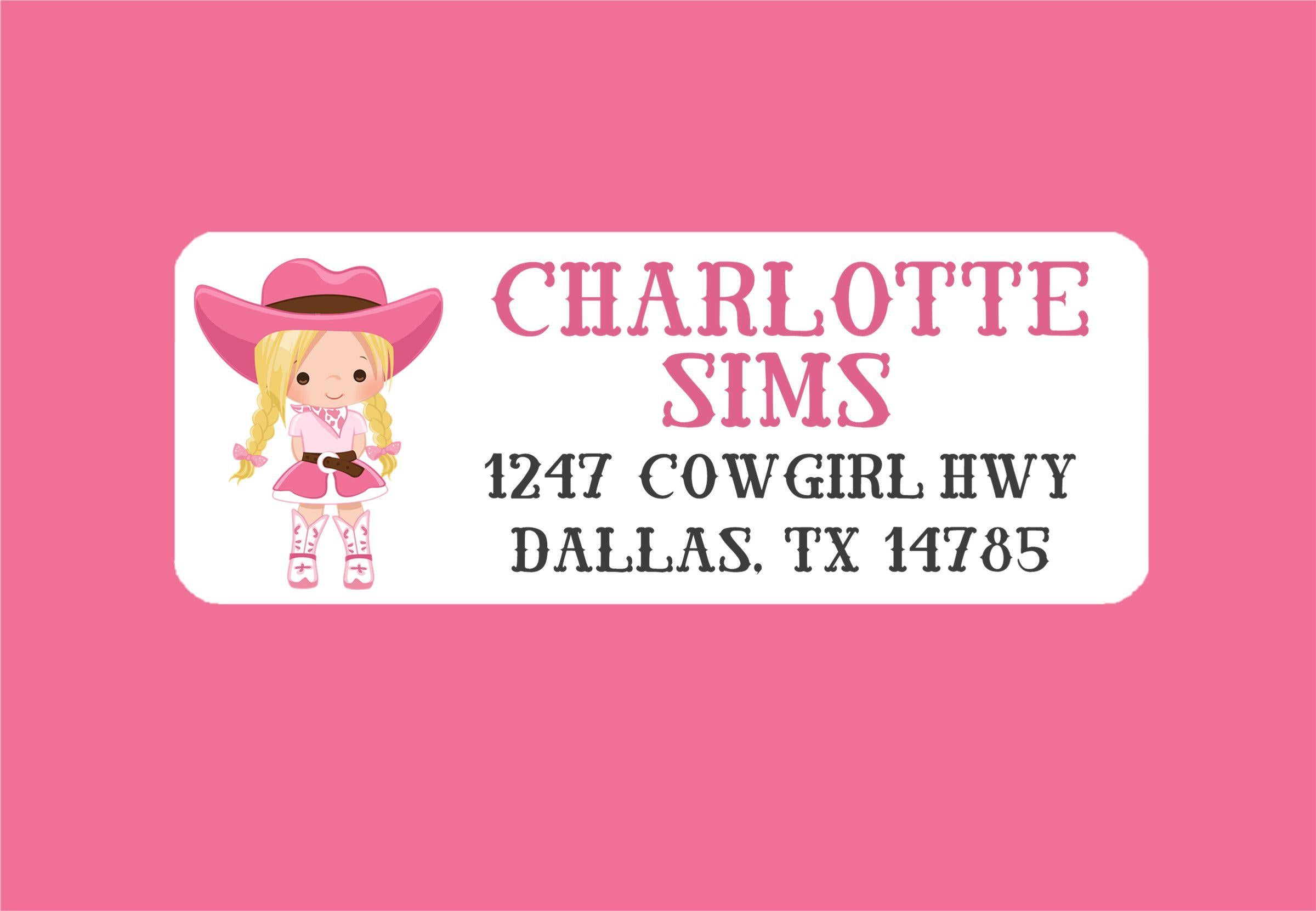 Cowgirl Address Labels