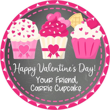 Cupcake Valentine's Day Stickers