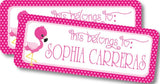 Custom flamingo school label for kids supplies