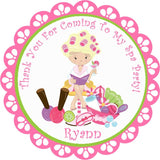 Custom spa theme sticker for girls’ birthday parties