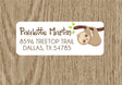 Cute animal sloth themed address labels