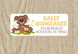 Cute bear theme address labels for kids