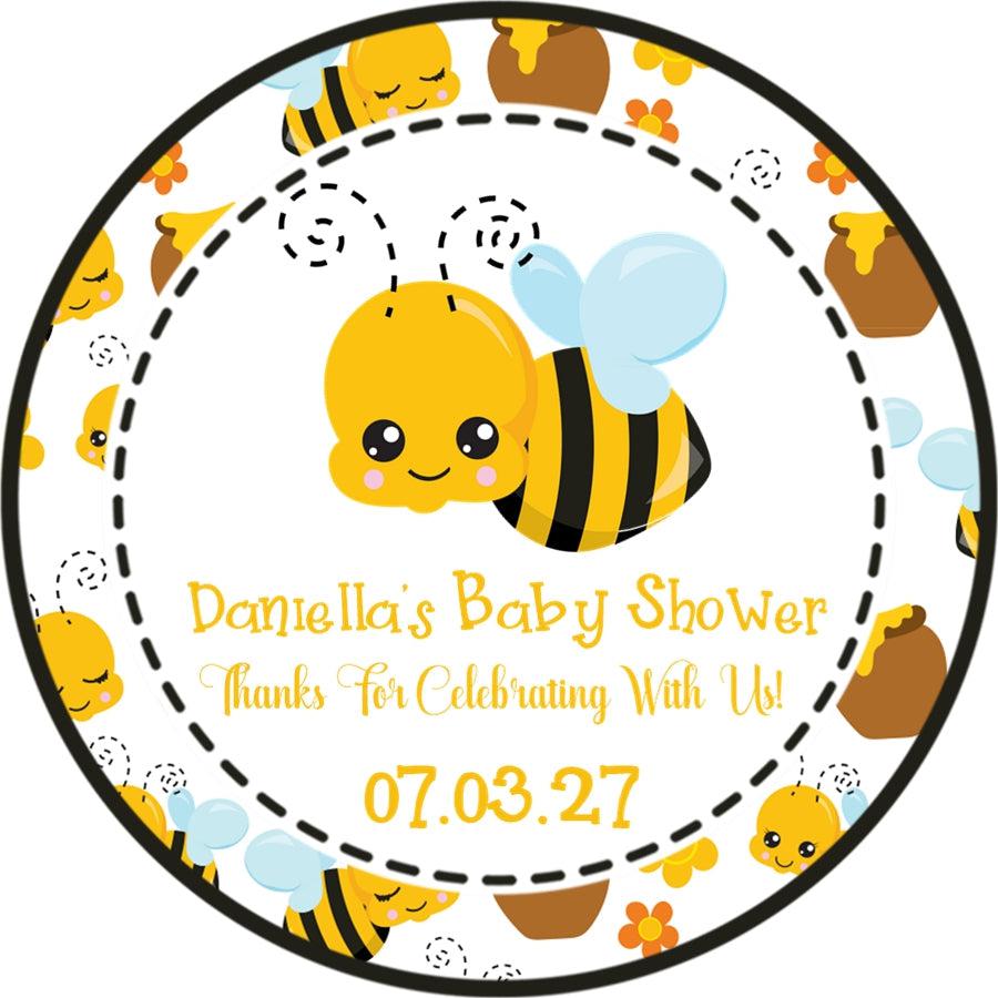 Cute bee baby shower favor label