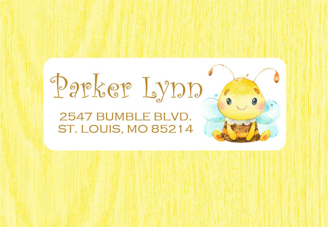 Cute bee illustrated address labels