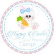 Cute bunny holding carrot Easter sticker