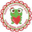 Cute frog personalized Valentine favor label
