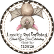 Cute hanging bat Halloween birthday sticker
