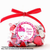 Cute ice cream themed Valentine favor sticker design