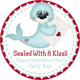 Cute ocean animal Valentine sticker for kids classroom exchanges