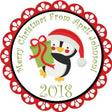 Cute penguin Christmas favor label sticker