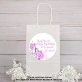 Dance birthday thank-you sticker in lavender theme