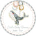 Dark gray whale baby shower sticker with balloons
