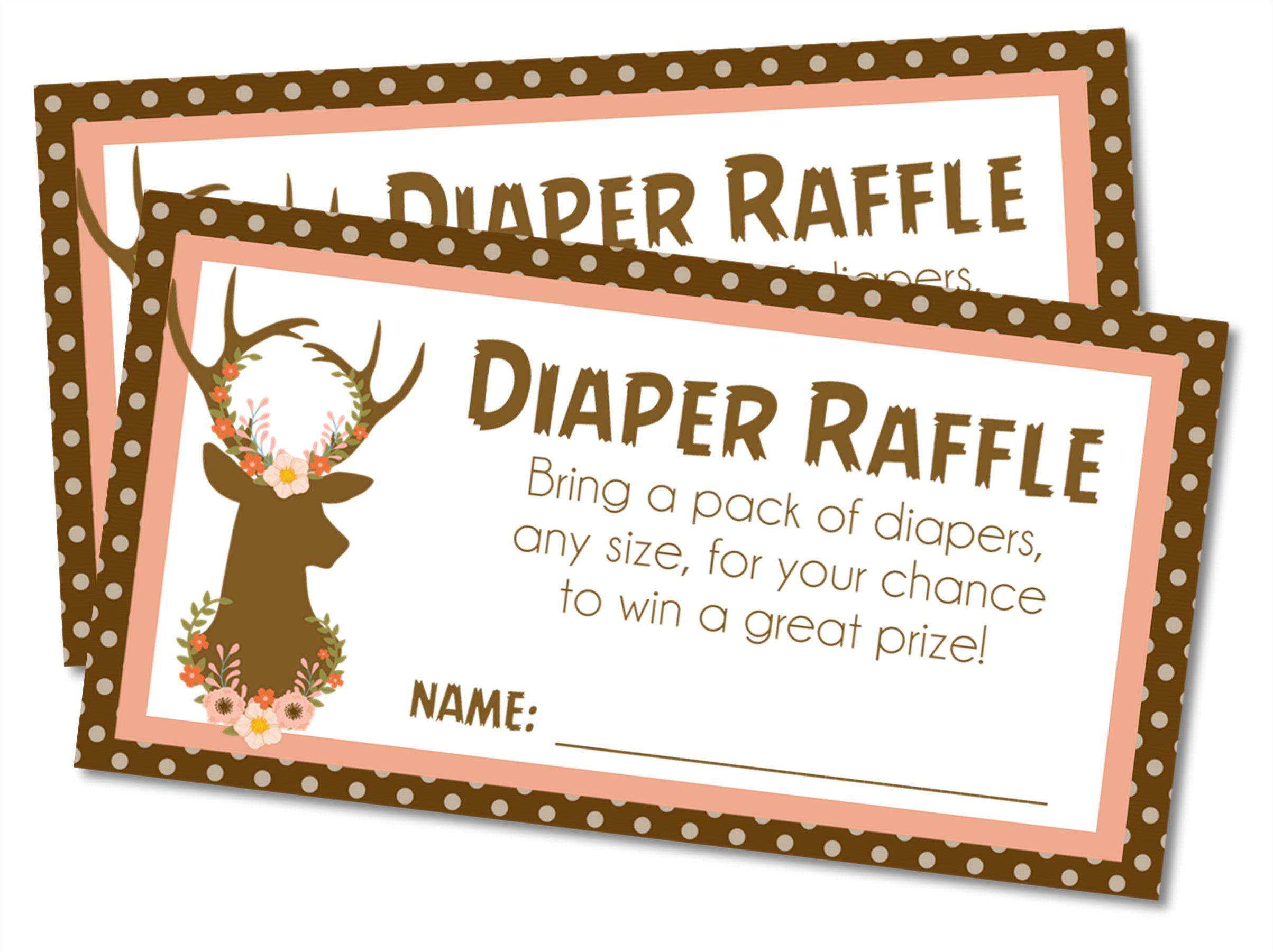 Deer Baby Shower Diaper Raffle Tickets