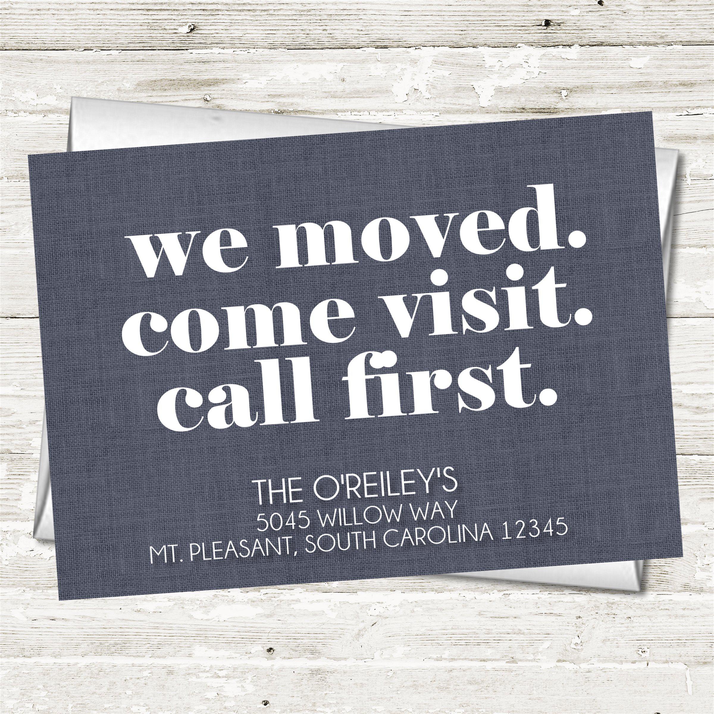 Denim New Address Moving Announcement Cards