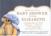 Denim Teddy Bear Baby Shower Invitations