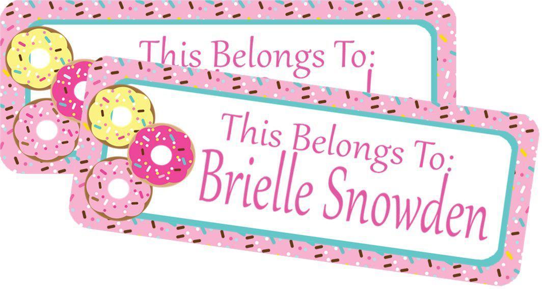 Donut Back To School Supply Name Labels