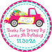 Drive By Birthday Stickers Or Favor Tags