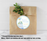 Drive-by baby shower thank you sticker for boys