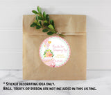 Drive-by baby shower thank you sticker for girls