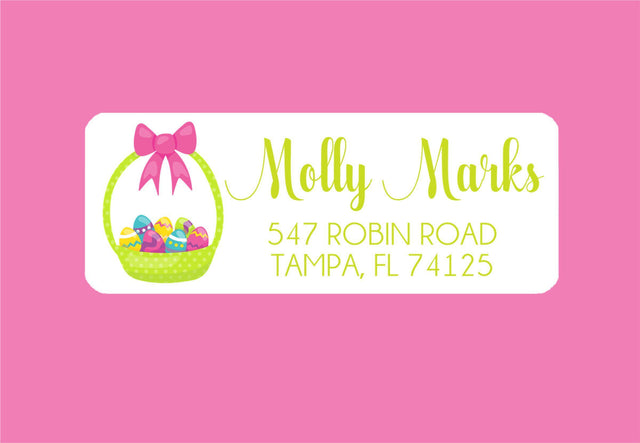 Easter basket personalized return address labels
