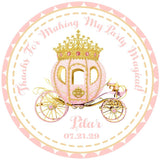 Elegant royal coach party favor label for girls