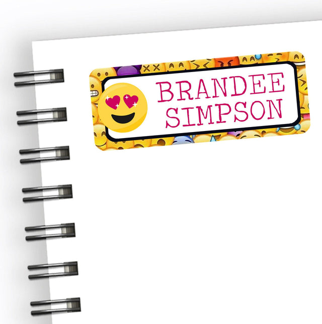 Emoji back to school name label