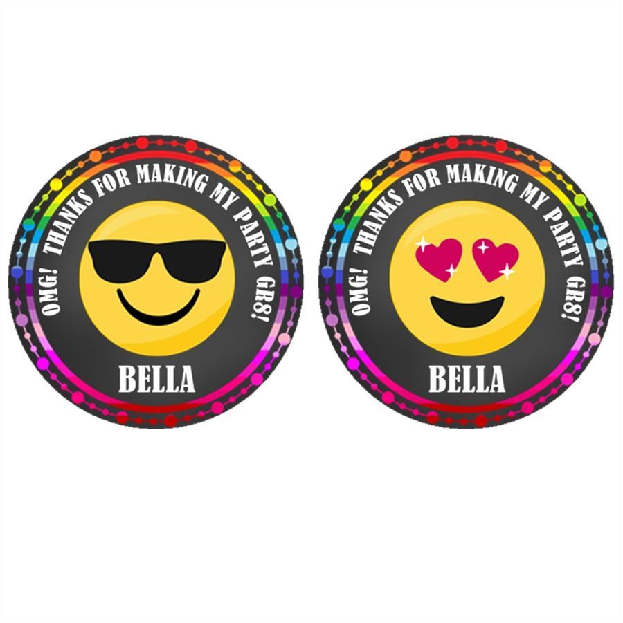 Emoji birthday sticker labels