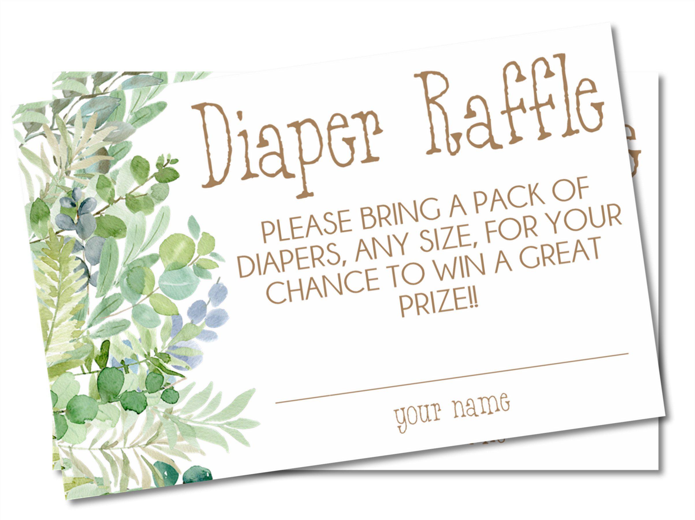 Eucalyptus Baby Diaper Raffle Tickets