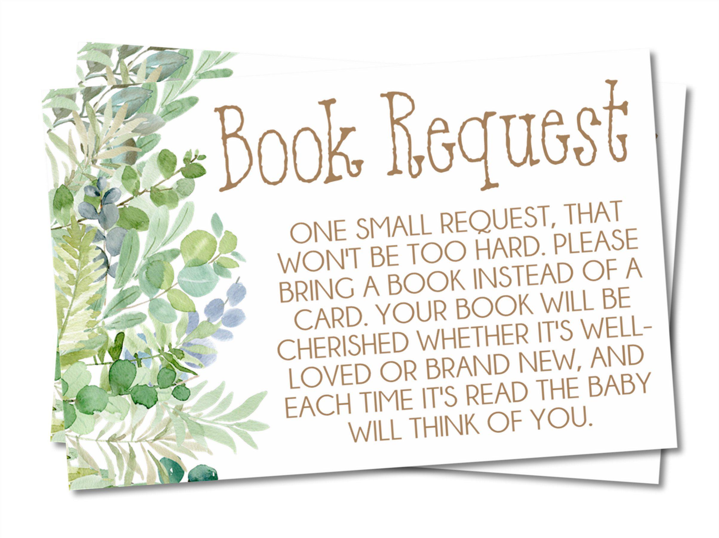 Eucalyptus Book Request Cards
