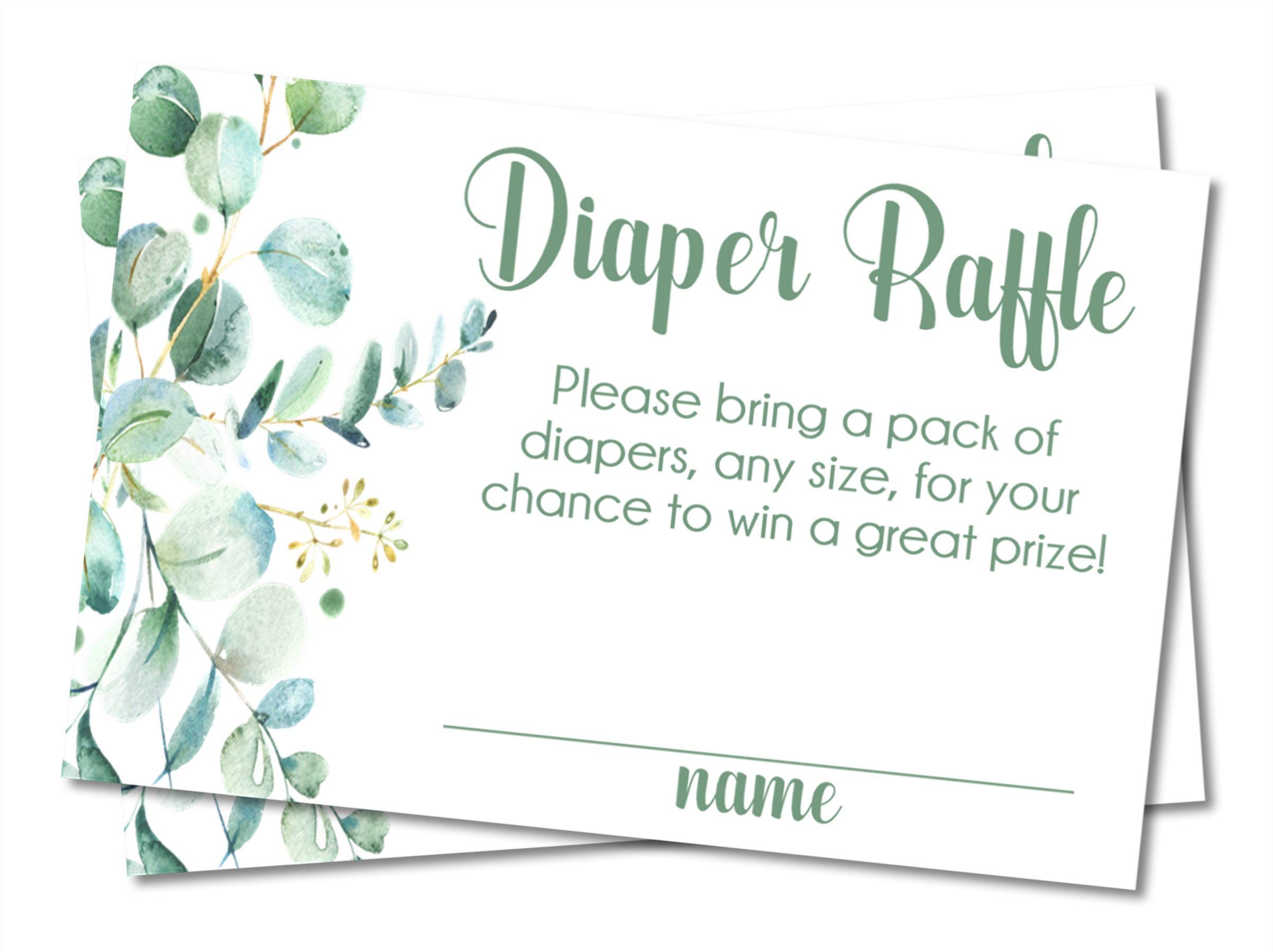 Eucalyptus Diaper Raffle Tickets