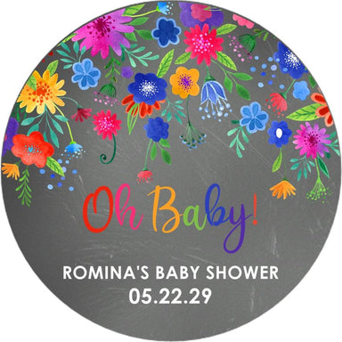 Fiesta Baby Shower Stickers Or Favor Tags