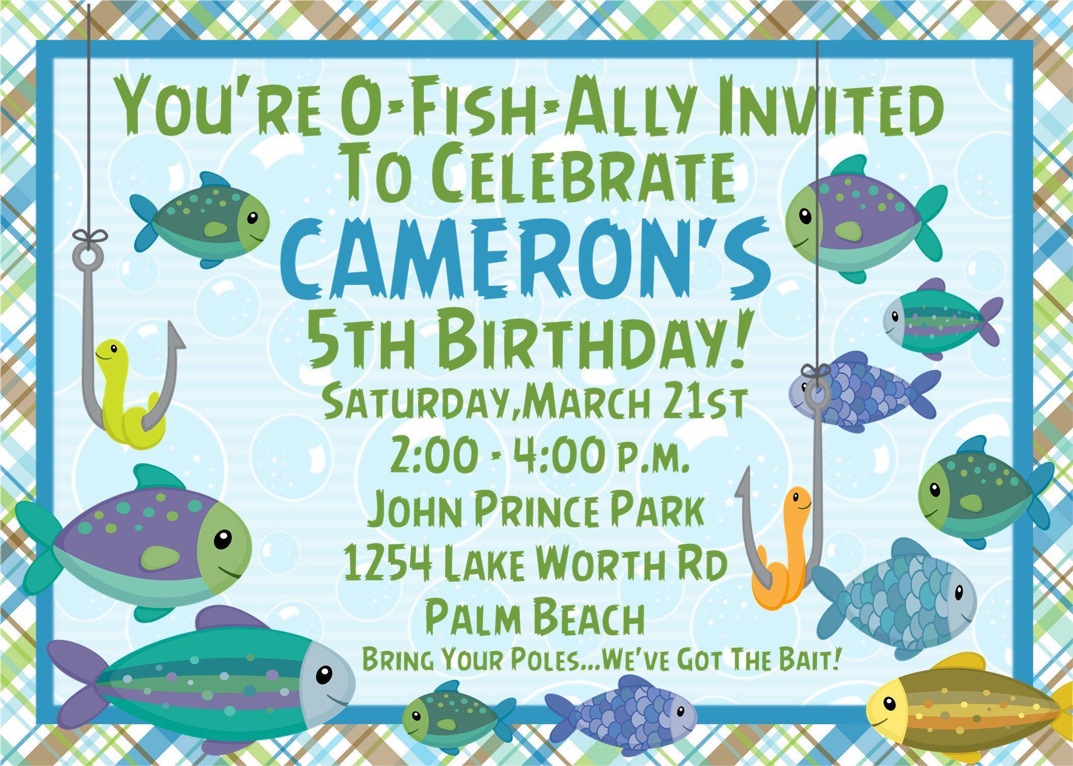 Fishing Birthday Party Invitations — Party Beautifully