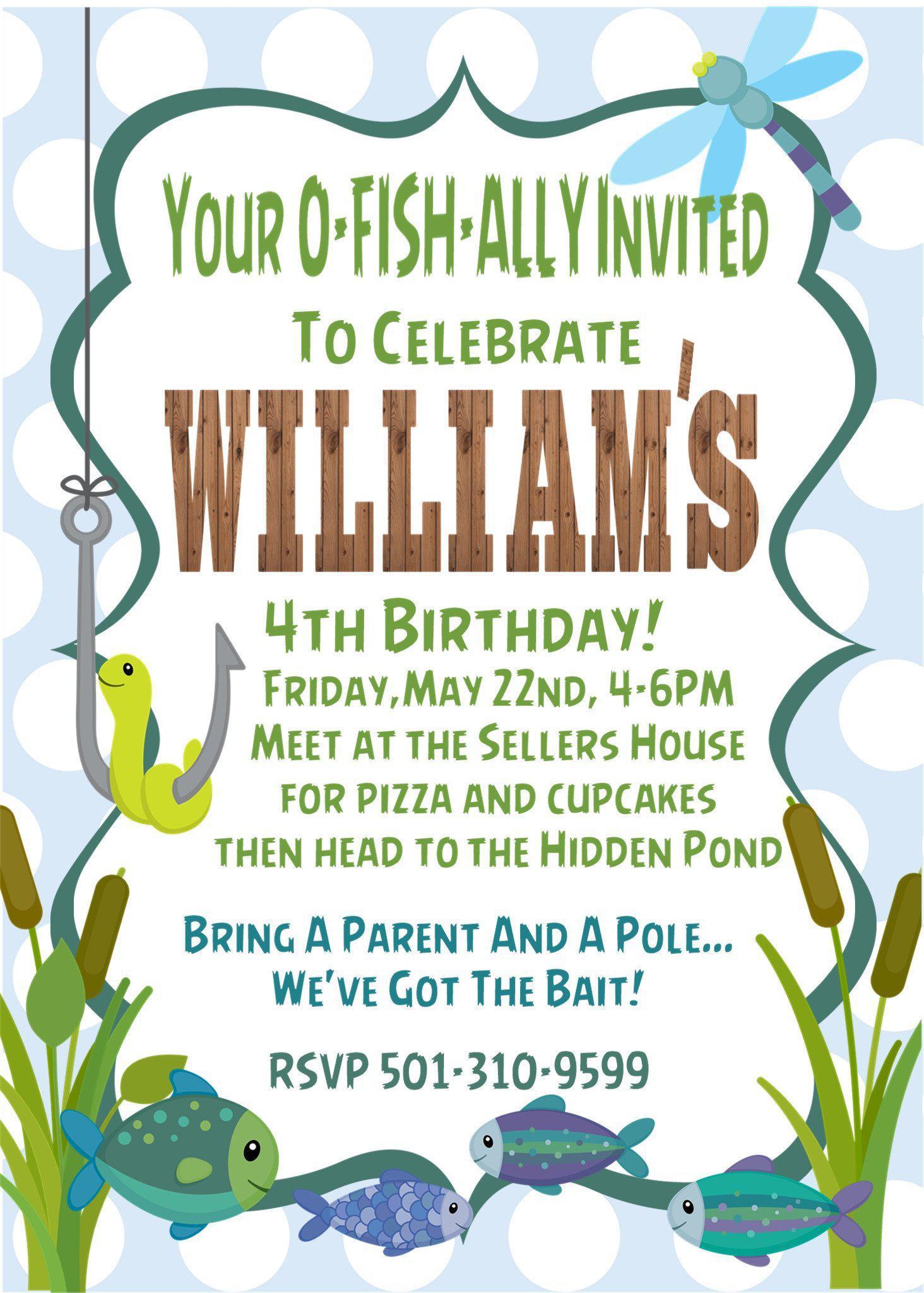 Fishing Invitation, Fishing Party Invitation, Fishing Birthday