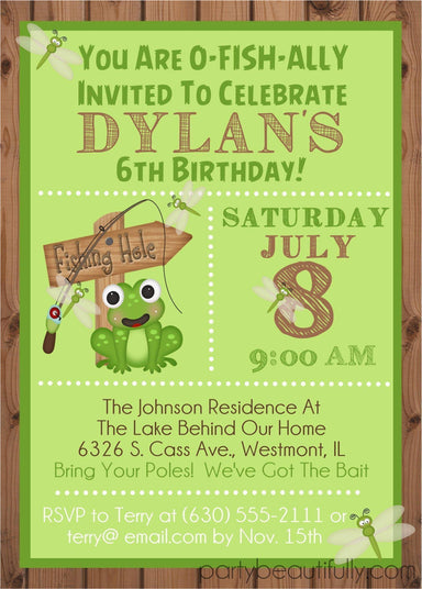 Fishing Birthday Party Invitations