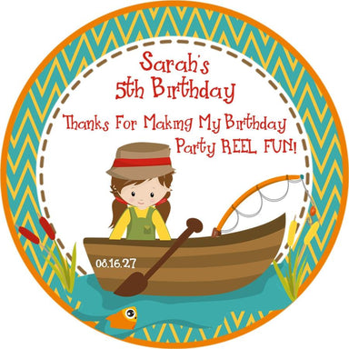 Fishing Birthday Party Stickers Or Favor Tags