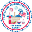 Fourth of July picnic basket party favor stickers