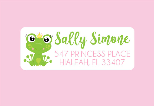 Frog princess personalized address labels