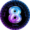 Galaxy balloon number birthday sticker with personalized text