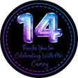 Galaxy birthday sticker with space balloon number