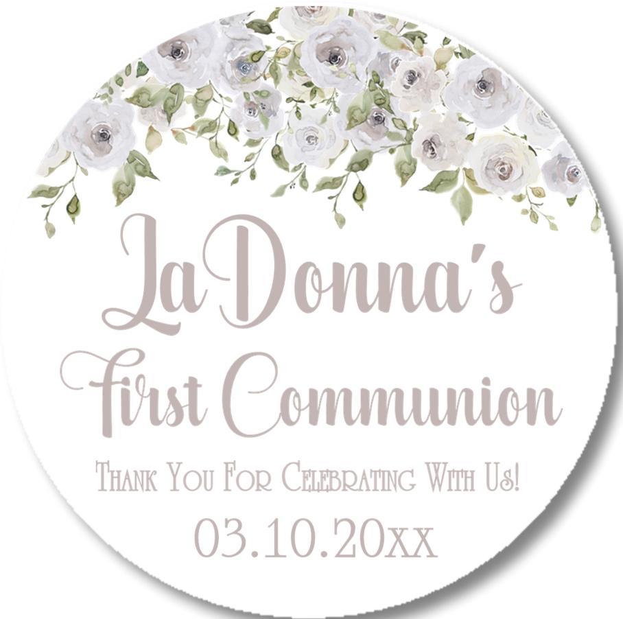 Gender Neutral First Communion Stickers Or Favor Tags