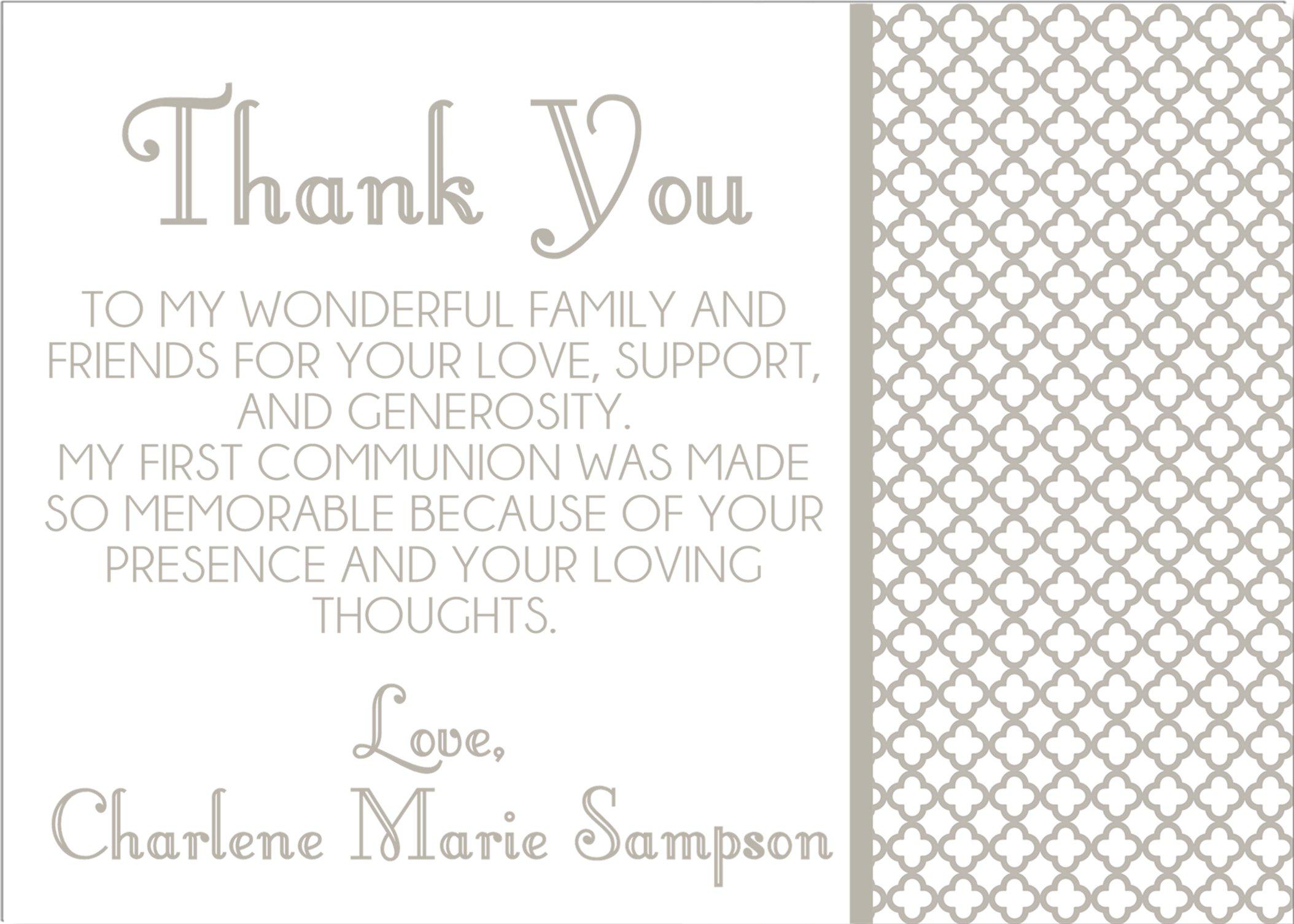 Gender Neutral First Communion Thank You Cards