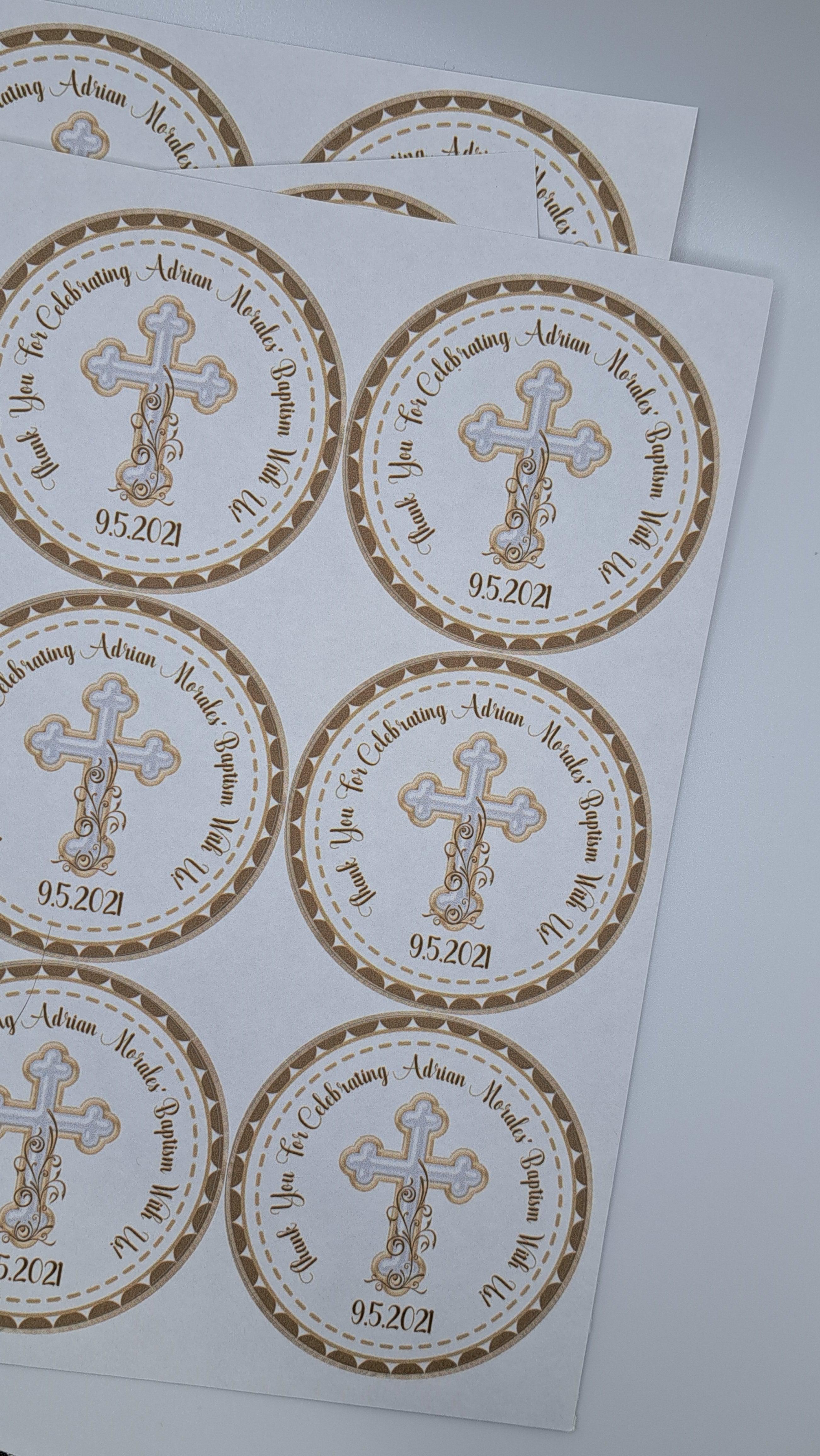 Gender Neutral Ivory Baptism Stickers