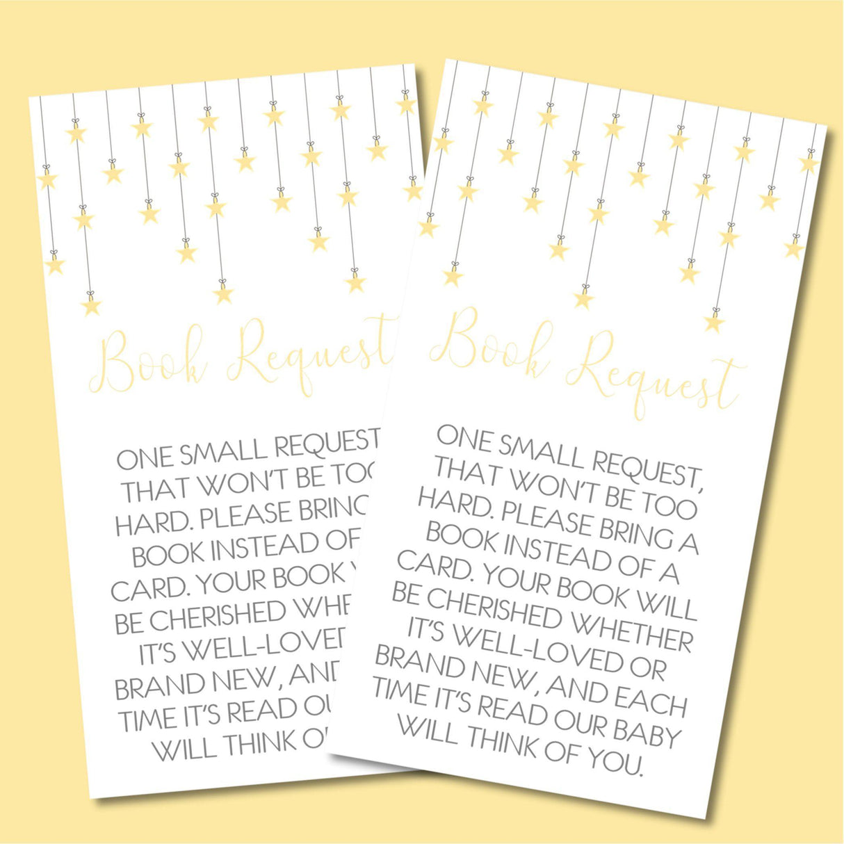 Gender Neutral Little Star Book Request Cards